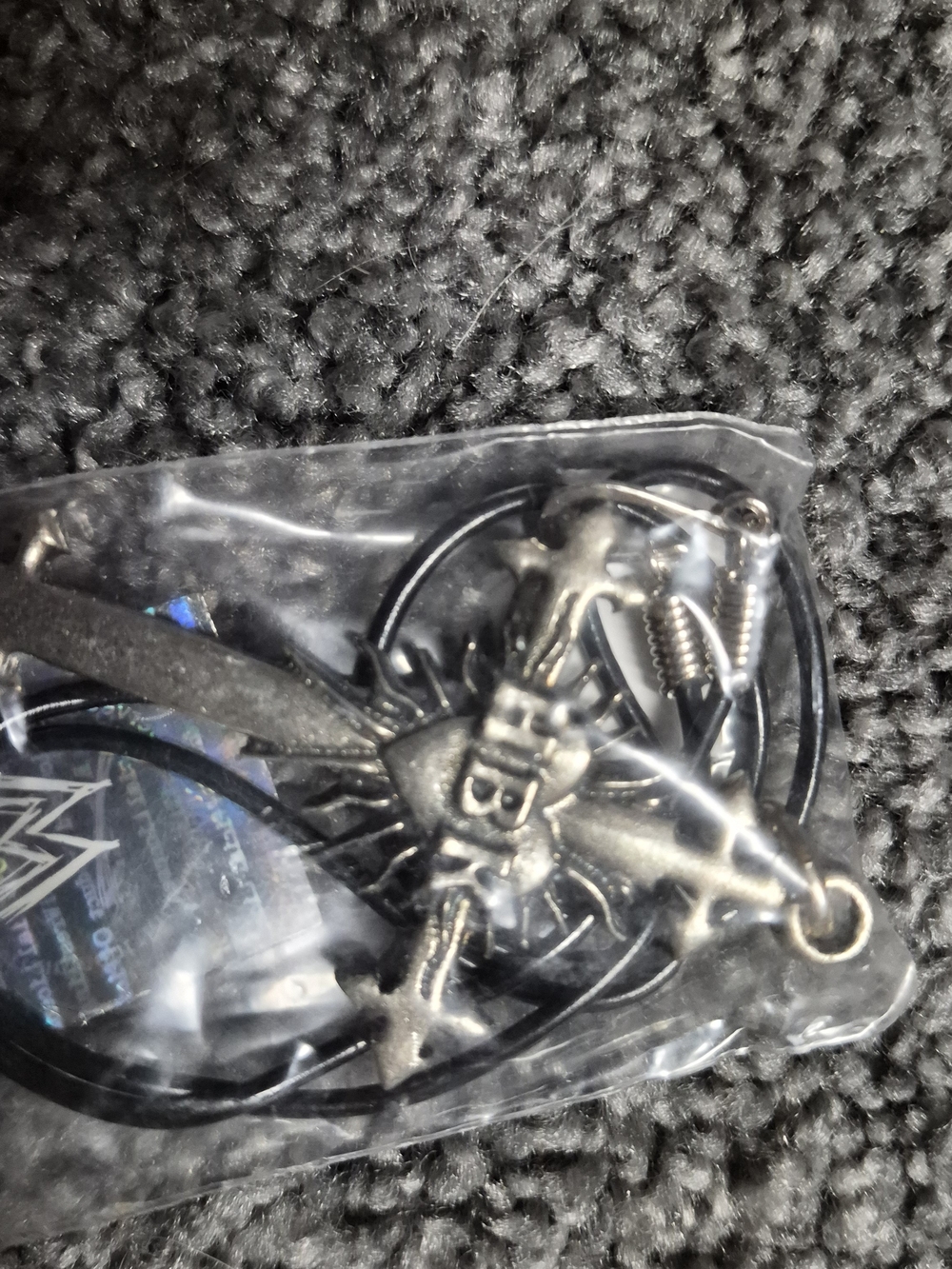 Black Leather Necklace with Cross HBK WWF